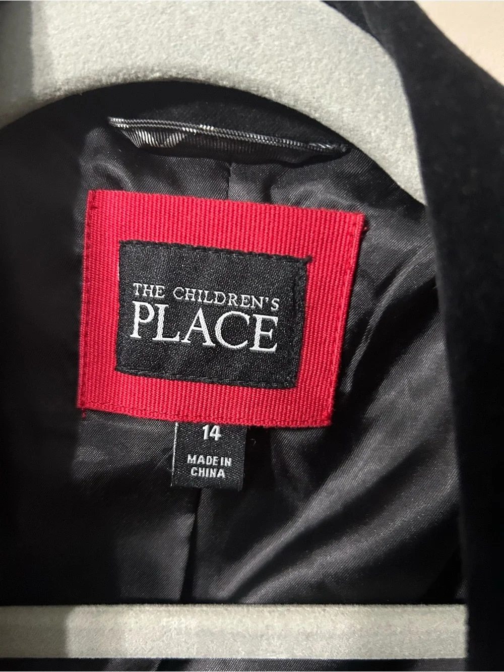 The Children's Place Black Velvet Sport Coat Blazer cotton